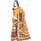 Send Crape Jacard Saree with Artistic Designs  to all destinations in India