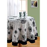 Black N White Floral Swirls Table Cover