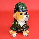 Military Bull Dog Piggy Bank