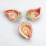 Kalka Shaped Earthen Diya Set