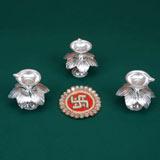 German Silver Hibiscus Diya
