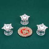 Precious German Silver Diya and Rangoli Set
