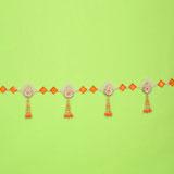 Orange and White Sequins Door Hanging