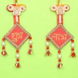 Subh Labh Wall Hanging With Terracotta Ganesh