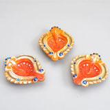Beautiful Orange Diyas