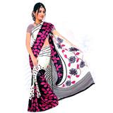 Exclusive White and Sea Green colored Saree