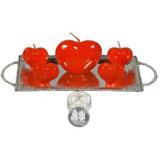 Send Thali with Heart Candles to India