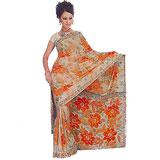 Floral Rose Silk Saree