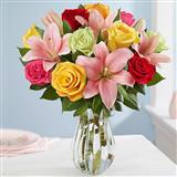 Roses with Lilies in a Vase