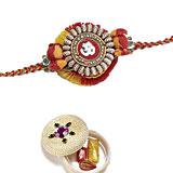 Send Om Flower Rakhi to USA