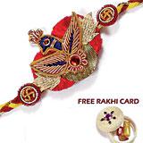 Send Peacock Zardosi Rakhi to USA