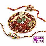 Send Red Decorative Thali to USA