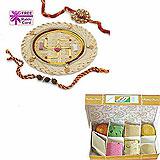 Send Rakhi Thali with 450 grams Assorted Sweets to USA