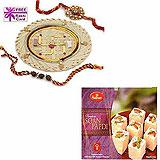 Send Rakhi Thali with 250 grams Haldiram Soan Papadi to USA