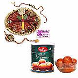 Send Rakhi Thali with Haldiram Gulab Jamun to USA