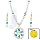 Send Crystal Flower Pendent Set to Usa