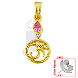 Send Circular OM Diamond Pendant to India