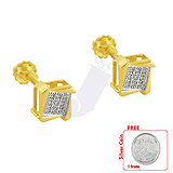 Send Square Shape Diamond Earrings to India