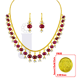 Send Ruby Drop Gold Set to all destinations in India