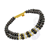 Send Two Row Black Pearl Bracelet to India