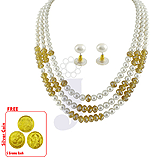 Send Three String Crystal Pearl Set to India
