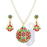 Ruby & Emerald Pearl Pendent Set