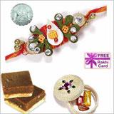 Send Mini Chocolate Burfi Rakhi Coin Combo to Usa