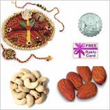 Send Kaju Badaam Rakhi Thali Mega Hamper to Usa
