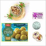 Send Rakhi with Haldiram MOTHICHOOR LADOO and Free Silver Coin to Usa