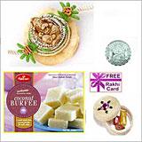 Send Rakhi with Haldiram COCONUT BURFEE and Free Silver Coin to Usa