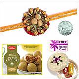 Send Rakhi with Haldiram DRYFRUIT KACHHORI and Free Silver Coin to Usa