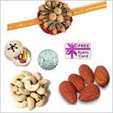 Send Mini Kaju Badaam Coin Rakhi Hamper(USA) to Usa