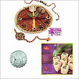 Send Rakhi Thali with Mega Haldiram Soan Papadi and Free Silver Coin to Usa