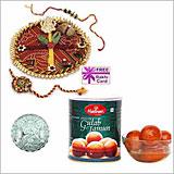 Send Rakhi Thali with Haldiram Gulab Jamun and Free Silver Coin to Usa