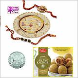 Send Rakhi Thali with Haldiram DRYFRUIT KACHHORI and Free Silver Coin to Usa