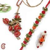 Send Ethnic design Bhaiya-Bhabhi Rakhi pair to Usa