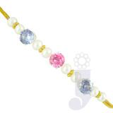 Send Blue and Pink Crystal Pearl Rakhi to Usa