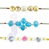 Send Pearl and Crystals Combo Rakhi to Usa