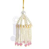 Send Pink Crystal Jhumar Pearl Rakhi For Bhabhi to Usa