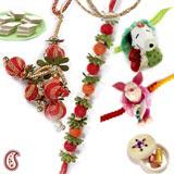 Send Handcrafted Family Rakhi set with stuffed balls to Usa