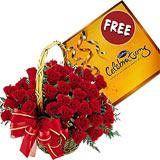Send 50 Roses Basket (Offer) to all destinations in India