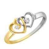 Send YOU & ME  Twin Heart Ring to all destinations in India