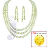 Send Three String Oval Button Pearl Set to all destinations in India