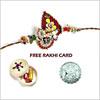 Jewelled Lord Krishna Rakhi with Free Silver Coin  