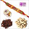 One Rakhi with 100 Gms. of Cashew Nuts and 100 Gms. of Raisins 