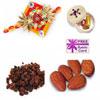 One Rakhi with 100 Gms. of Almonds and 100 Gms. of Raisins 