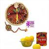 Rakhi Thali with One Rakhi and 1Kg. Haldirams Rajbhog 