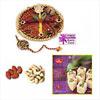 Rakhi Thali with One Rakhi, Haldirams 500Gms. Soan Papri with 300 Gms. Assorted Dry Fruits 