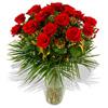 Two Dozen Red Roses In Vase