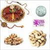 Rakhi Thali with 400 Grams Dryfruits and Free Silver Coin 